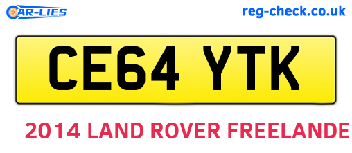 CE64YTK are the vehicle registration plates.