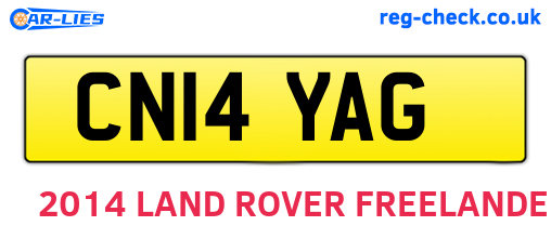 CN14YAG are the vehicle registration plates.