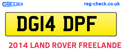 DG14DPF are the vehicle registration plates.