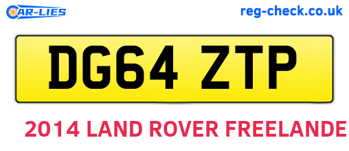 DG64ZTP are the vehicle registration plates.