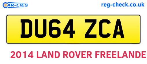 DU64ZCA are the vehicle registration plates.