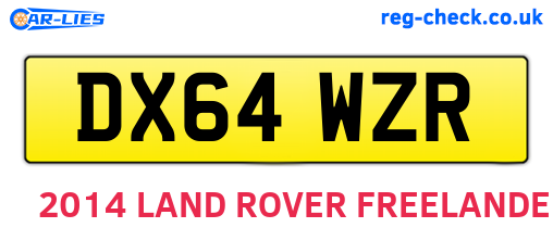 DX64WZR are the vehicle registration plates.