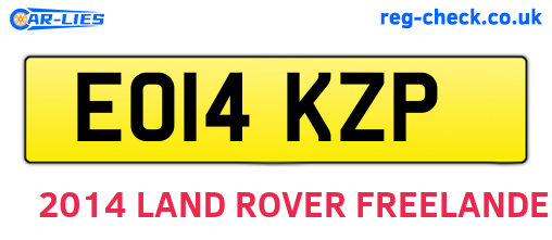 EO14KZP are the vehicle registration plates.