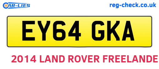 EY64GKA are the vehicle registration plates.