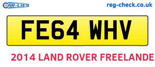 FE64WHV are the vehicle registration plates.