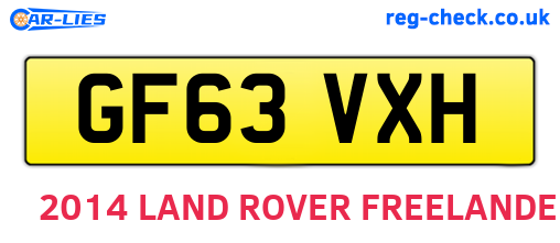 GF63VXH are the vehicle registration plates.