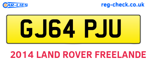 GJ64PJU are the vehicle registration plates.