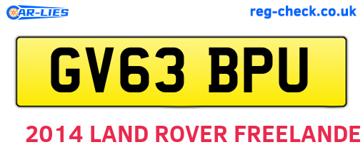 GV63BPU are the vehicle registration plates.