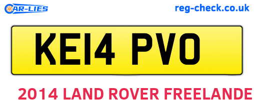 KE14PVO are the vehicle registration plates.