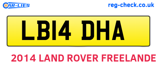 LB14DHA are the vehicle registration plates.