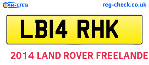 LB14RHK are the vehicle registration plates.