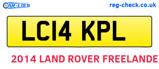LC14KPL are the vehicle registration plates.