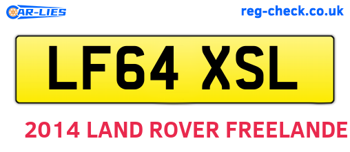 LF64XSL are the vehicle registration plates.
