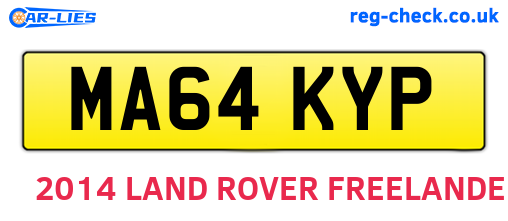 MA64KYP are the vehicle registration plates.