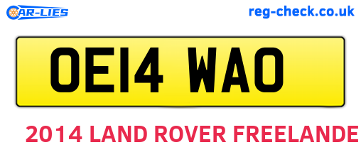 OE14WAO are the vehicle registration plates.