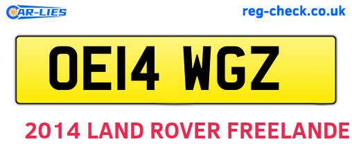 OE14WGZ are the vehicle registration plates.