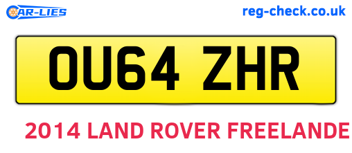 OU64ZHR are the vehicle registration plates.