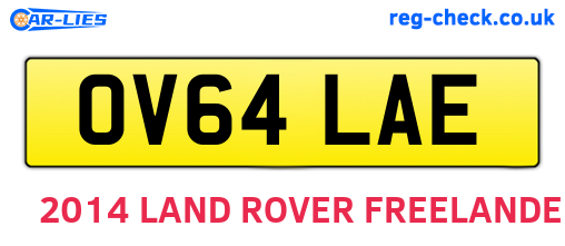 OV64LAE are the vehicle registration plates.