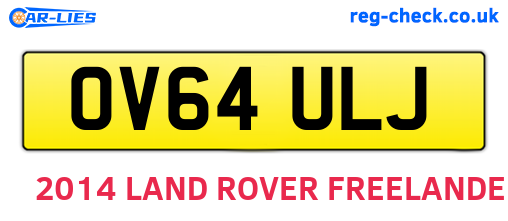 OV64ULJ are the vehicle registration plates.