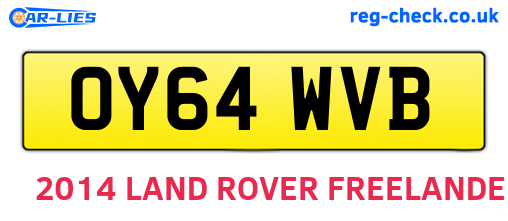 OY64WVB are the vehicle registration plates.