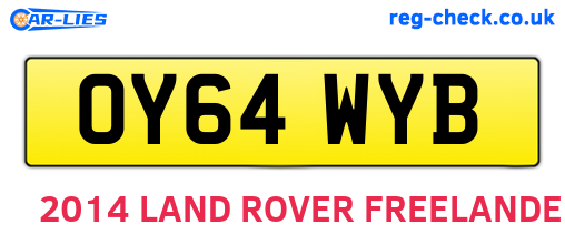 OY64WYB are the vehicle registration plates.