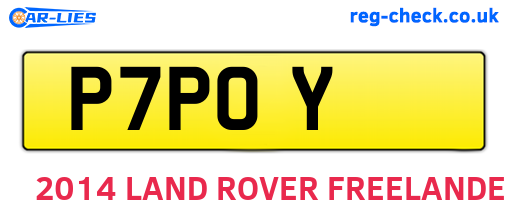 P7POY are the vehicle registration plates.