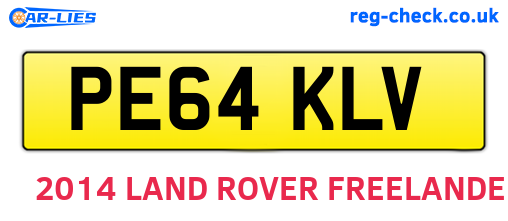 PE64KLV are the vehicle registration plates.