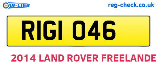 RIG1046 are the vehicle registration plates.