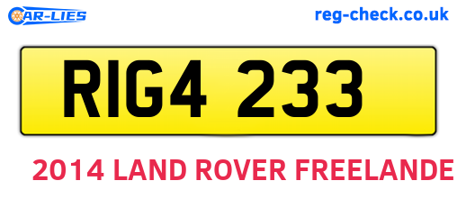 RIG4233 are the vehicle registration plates.