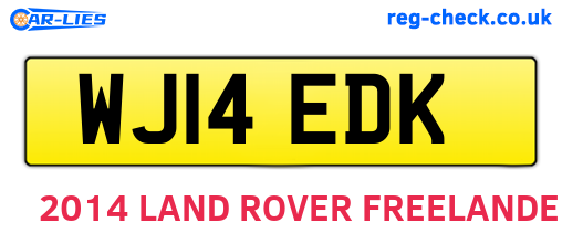 WJ14EDK are the vehicle registration plates.