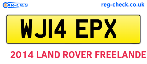 WJ14EPX are the vehicle registration plates.