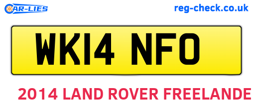 WK14NFO are the vehicle registration plates.