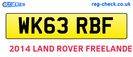 WK63RBF are the vehicle registration plates.
