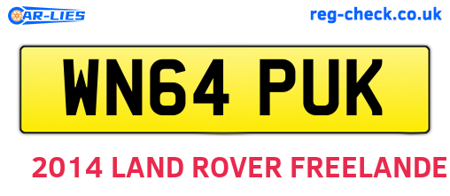WN64PUK are the vehicle registration plates.