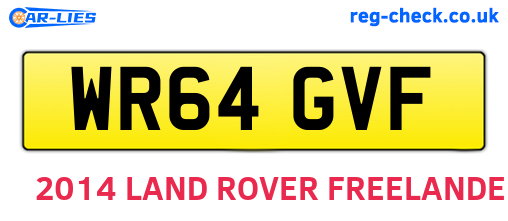 WR64GVF are the vehicle registration plates.