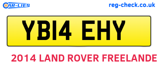 YB14EHY are the vehicle registration plates.