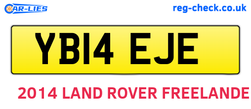YB14EJE are the vehicle registration plates.