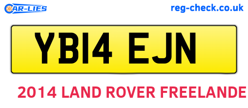 YB14EJN are the vehicle registration plates.
