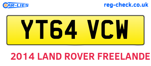 YT64VCW are the vehicle registration plates.