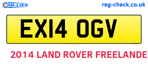 EX14OGV are the vehicle registration plates.