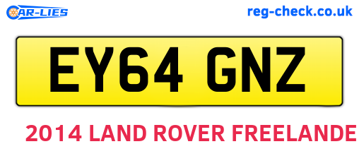 EY64GNZ are the vehicle registration plates.
