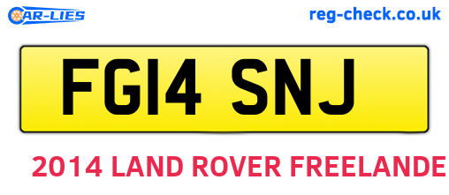 FG14SNJ are the vehicle registration plates.