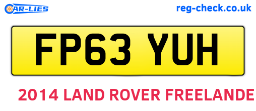 FP63YUH are the vehicle registration plates.