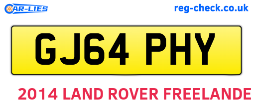 GJ64PHY are the vehicle registration plates.