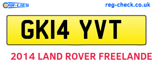 GK14YVT are the vehicle registration plates.