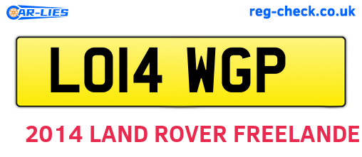 LO14WGP are the vehicle registration plates.