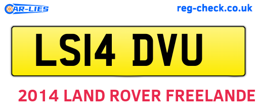 LS14DVU are the vehicle registration plates.