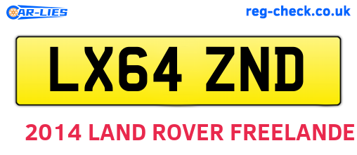 LX64ZND are the vehicle registration plates.