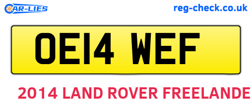 OE14WEF are the vehicle registration plates.