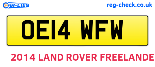 OE14WFW are the vehicle registration plates.